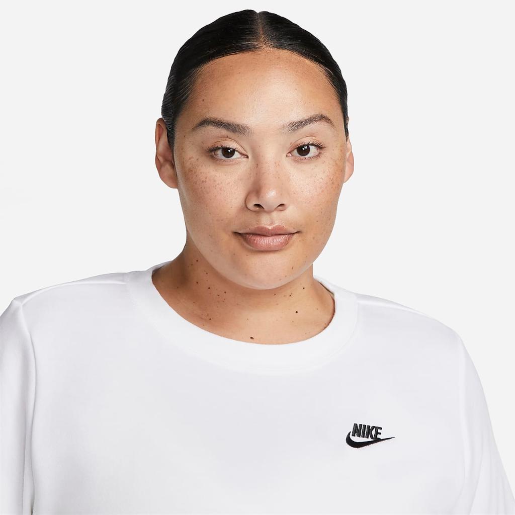 Nike Sportswear Club Fleece Women&#039;s Crew-Neck Sweatshirt (Plus Size) DV5087-100