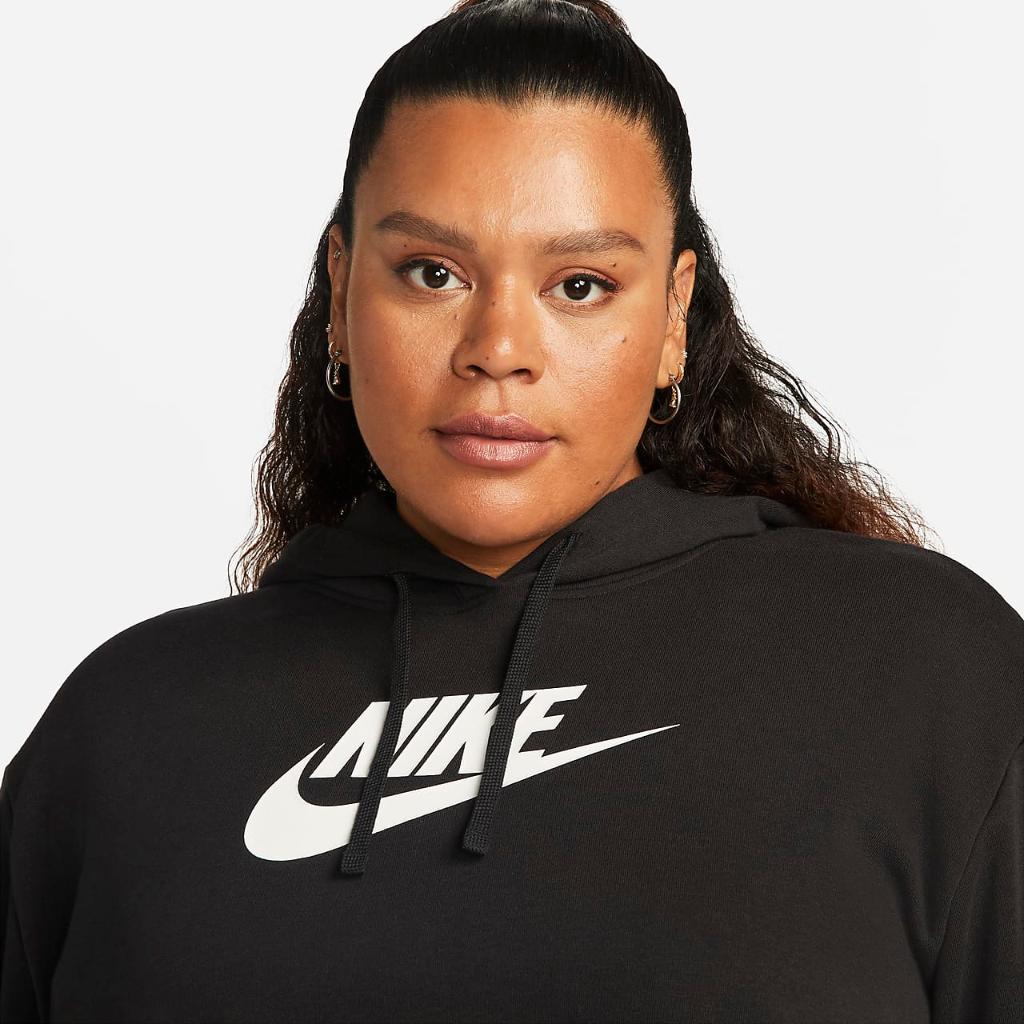 Nike Sportswear Club Fleece Women&#039;s Oversized Crop Graphic Hoodie (Plus Size) DV5090-010