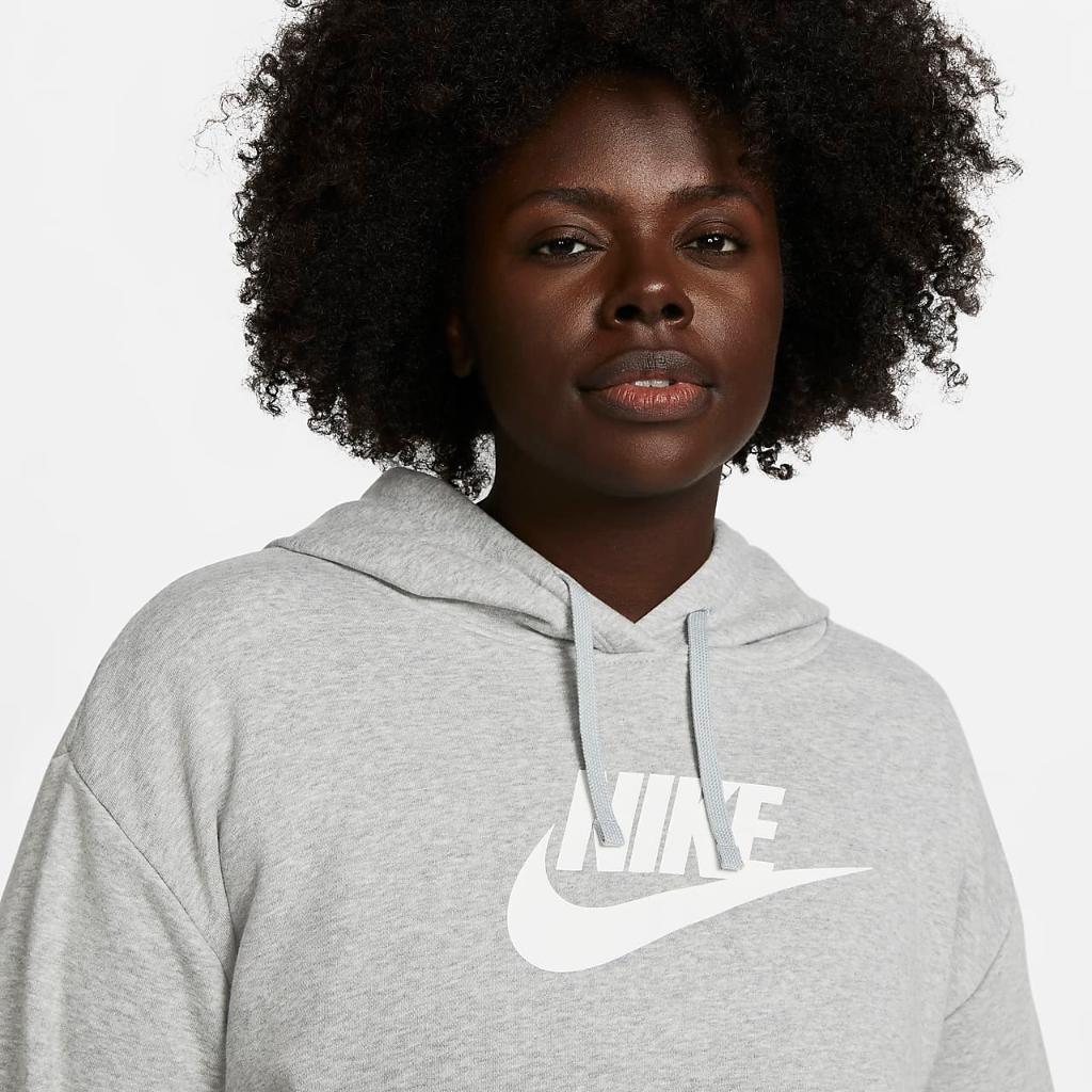 Nike Sportswear Club Fleece Women&#039;s Oversized Crop Graphic Hoodie (Plus Size) DV5090-063