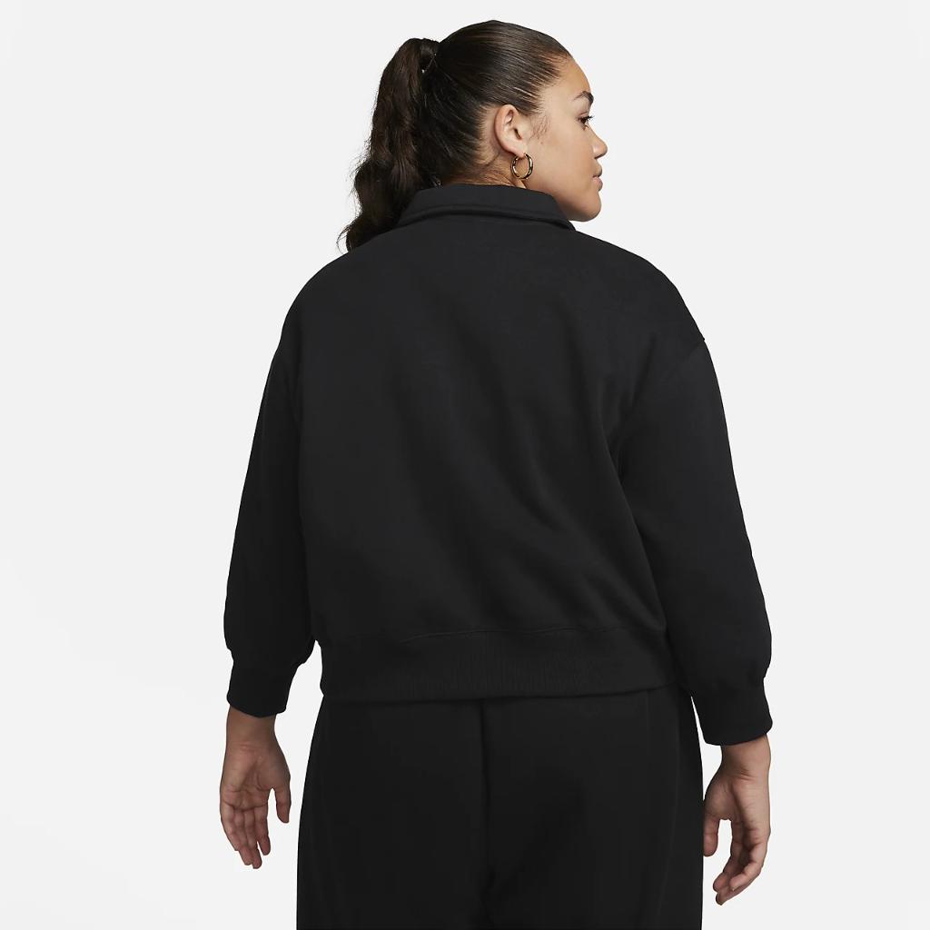 Nike Sportswear Phoenix Fleece Women&#039;s 3/4-Sleeve Crop Polo Sweatshirt (Plus Size) DV5207-010