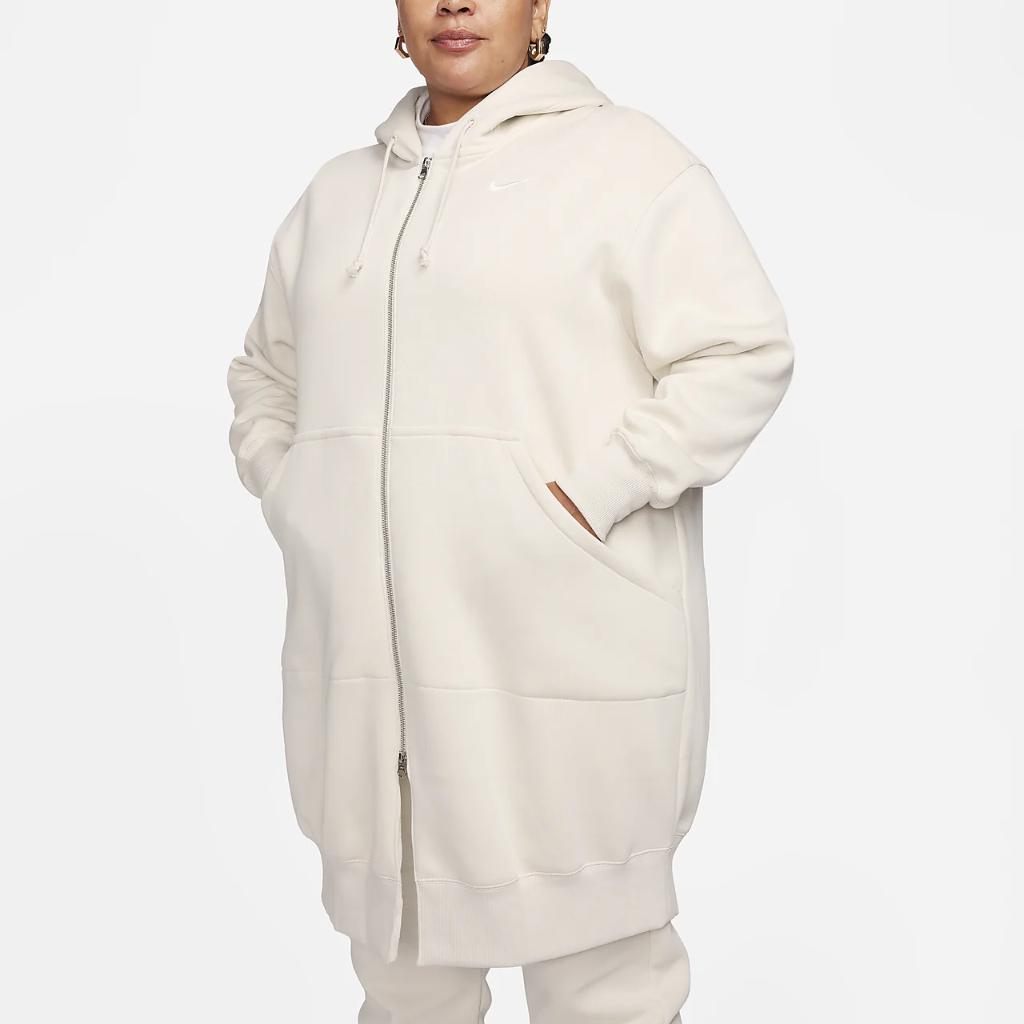 Nike Sportswear Phoenix Fleece Women&#039;s Oversized Long Full-Zip Hoodie (Plus Size) DV5208-104