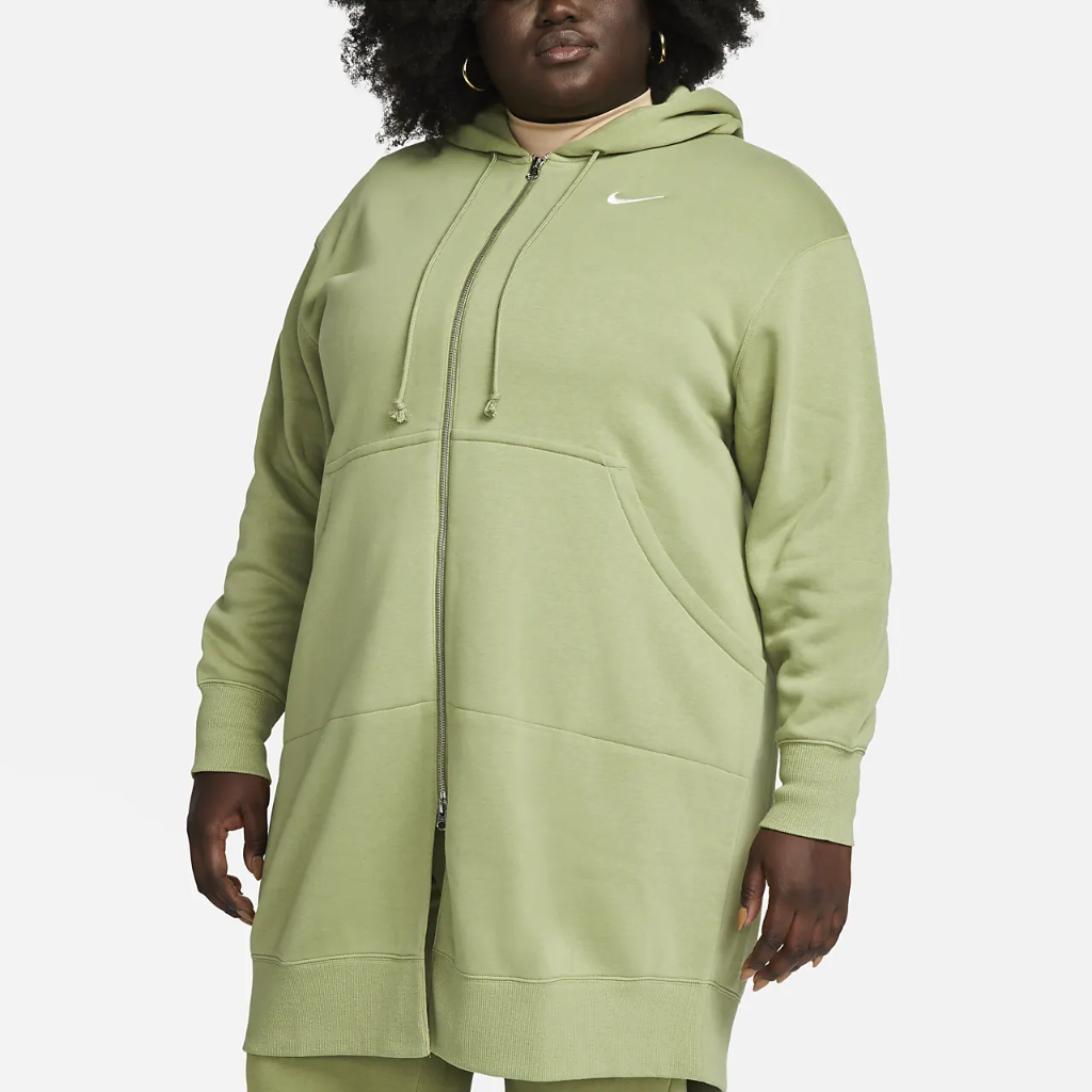 Nike Sportswear Phoenix Fleece Women&#039;s Oversized Long Full-Zip Hoodie (Plus Size) DV5208-334