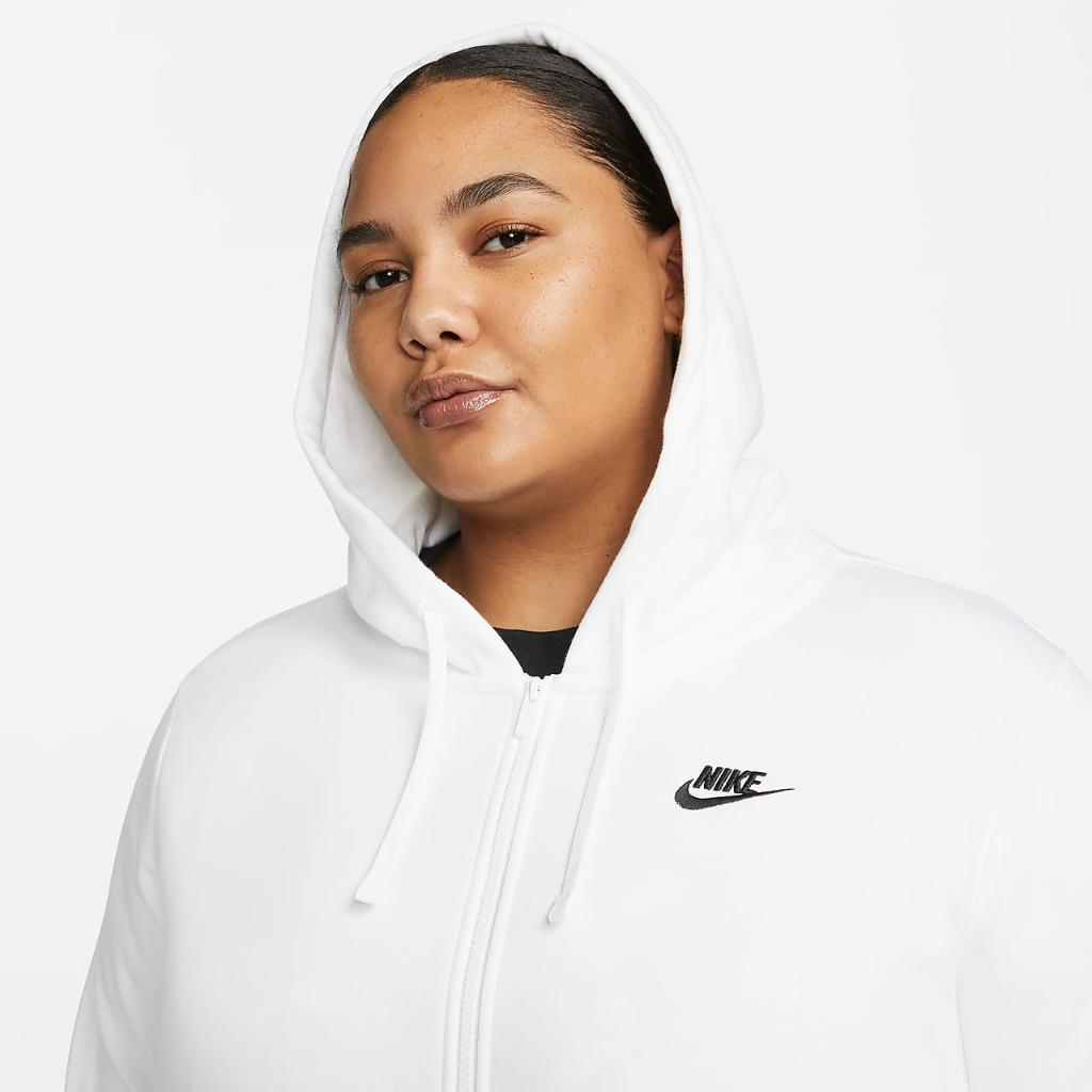 Nike Sportswear Club Fleece Women&#039;s Full-Zip Hoodie (Plus Size) DV5211-100