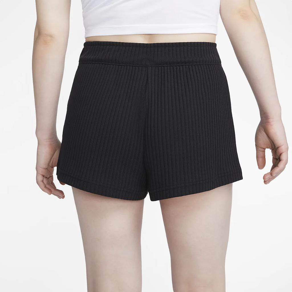 Nike Sportswear Women&#039;s High-Waisted Ribbed Jersey Shorts DV7862-010