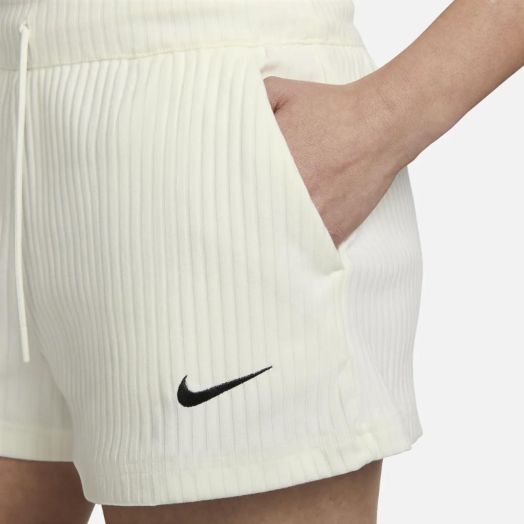 Nike Sportswear Women&#039;s High-Waisted Ribbed Jersey Shorts DV7862-133