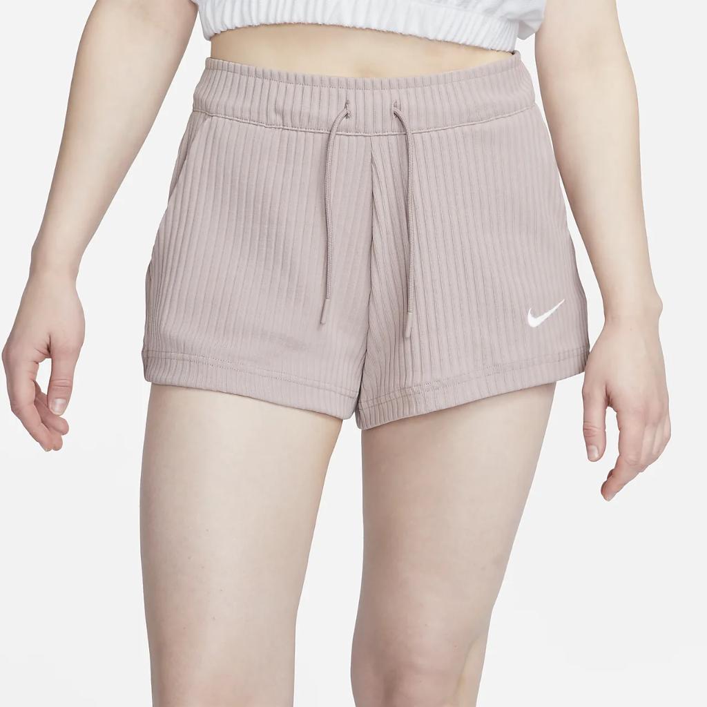 Nike Sportswear Women&#039;s High-Waisted Ribbed Jersey Shorts DV7862-272