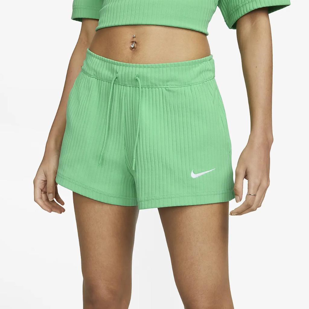Nike Sportswear Women&#039;s High-Waisted Ribbed Jersey Shorts DV7862-363