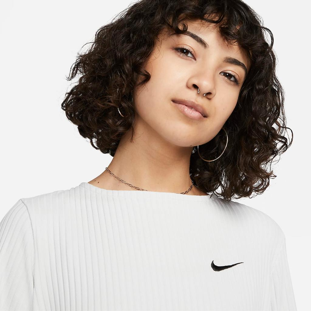 Nike Sportswear Women&#039;s Ribbed Jersey Long-Sleeve Top DV7866-025