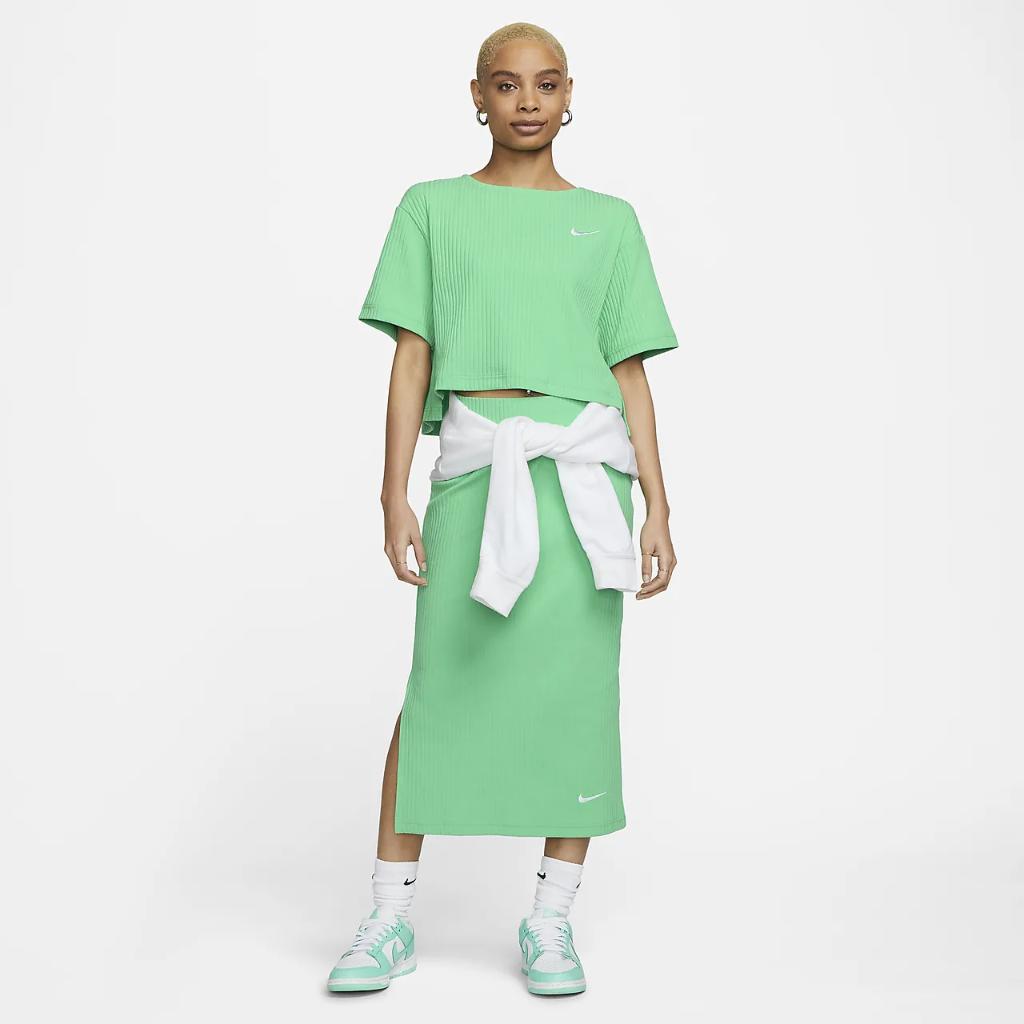 Nike Sportswear Women&#039;s High-Waisted Ribbed Jersey Skirt DV7956-363