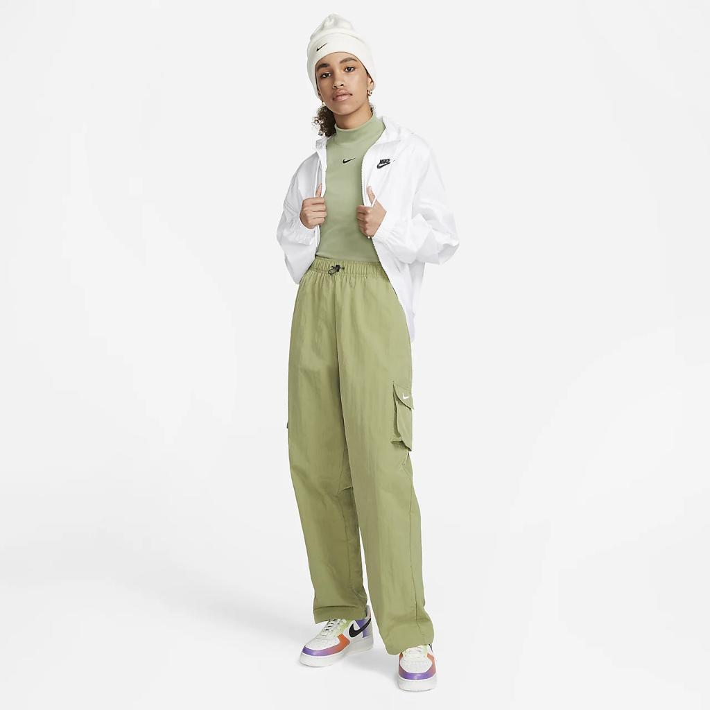 Nike Sportswear Essentials Women&#039;s Ribbed Mock-Neck Short-Sleeve Top DV7958-386