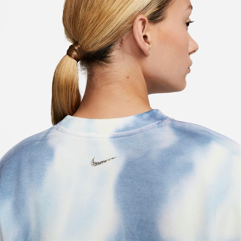 Nike Yoga Luxe Women&#039;s Cropped Crew-Neck Fleece Sweatshirt DV9185-437