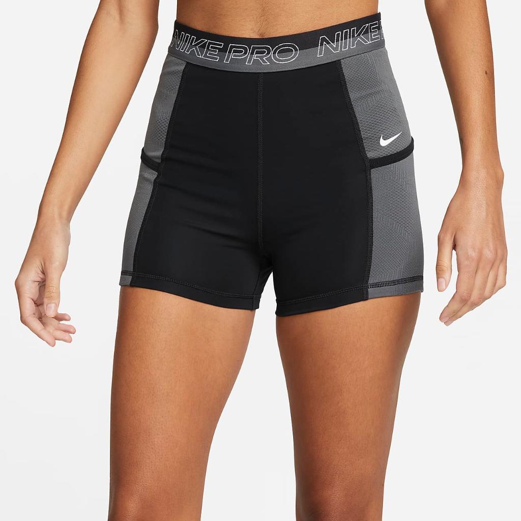 Nike Pro Women&#039;s High-Waisted 3&quot; Training Shorts with Pockets DX0059-010
