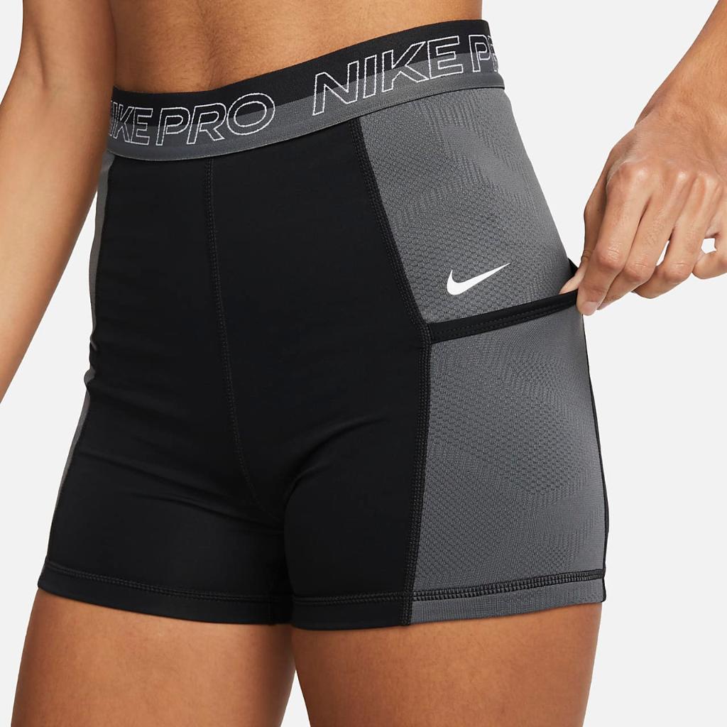 Nike Pro Women&#039;s High-Waisted 3&quot; Training Shorts with Pockets DX0059-010