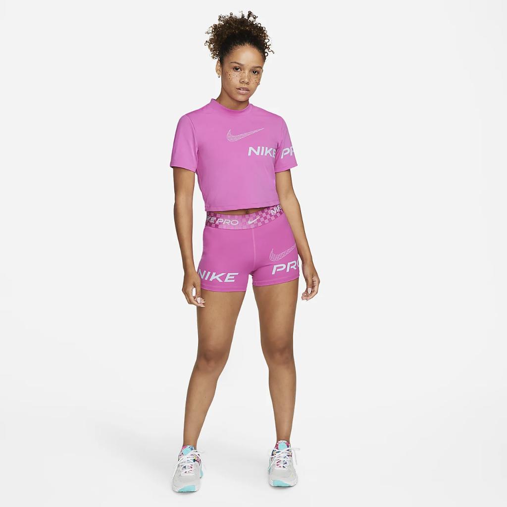 Nike Pro Dri-FIT Women&#039;s Mid-Rise 3&quot; Graphic Training Shorts DX0076-623