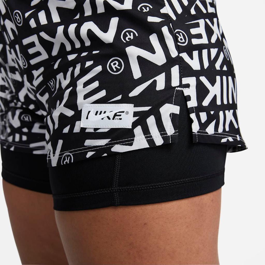 Nike Dri-FIT One Women&#039;s Mid-Rise 3&quot; 2-in-1 Printed Shorts DX0090-025