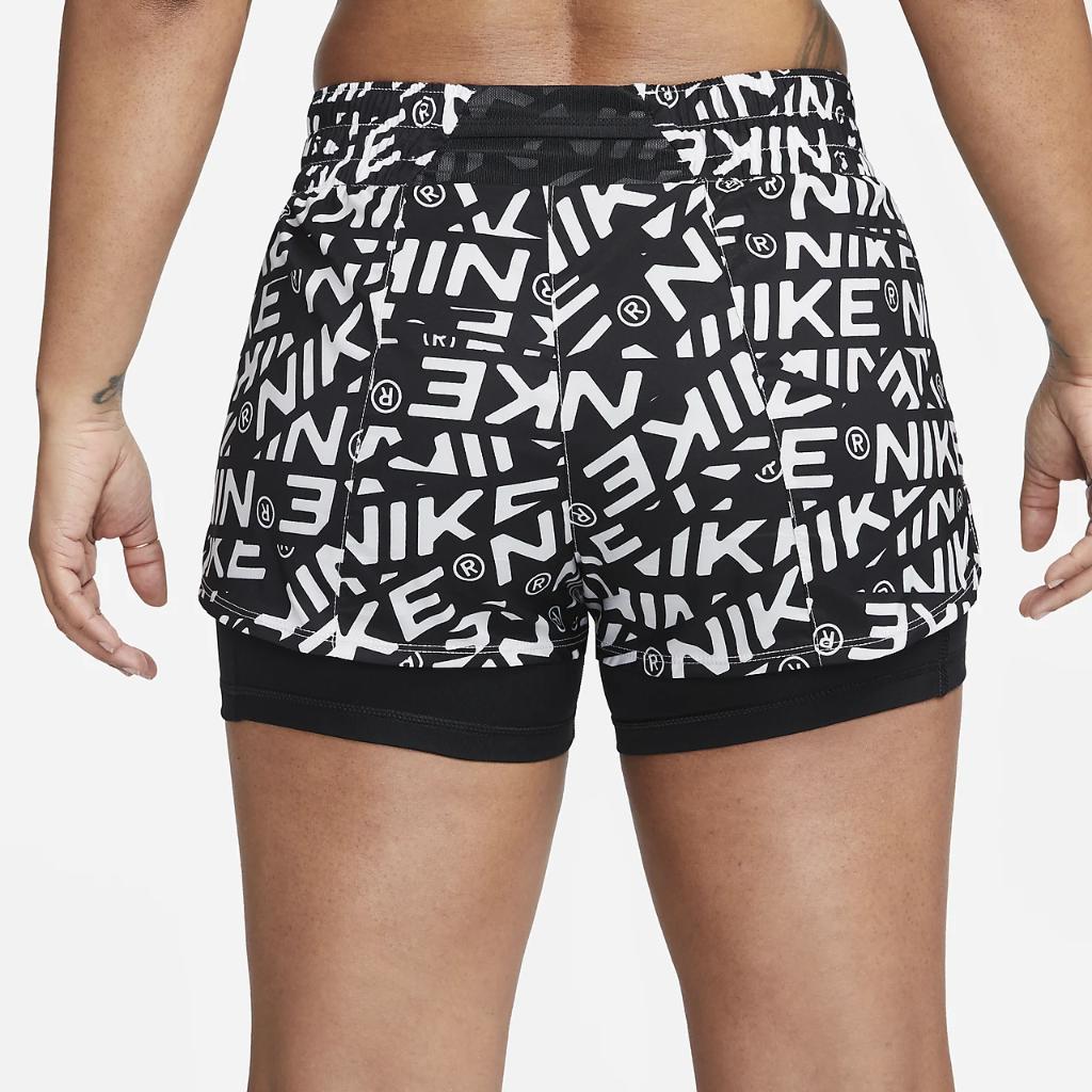 Nike Dri-FIT One Women&#039;s Mid-Rise 3&quot; 2-in-1 Printed Shorts DX0090-025