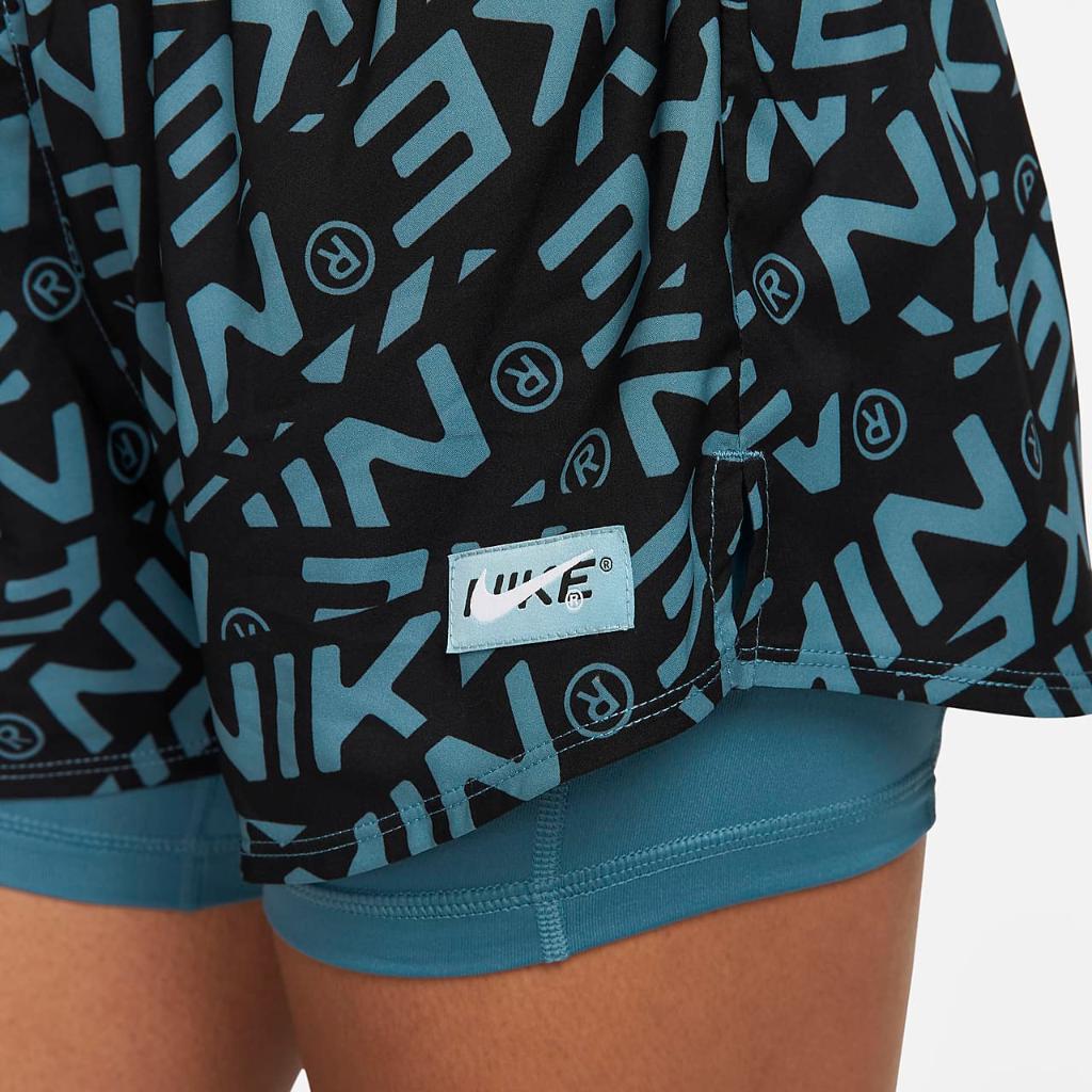 Nike Dri-FIT One Women&#039;s Mid-Rise 3&quot; 2-in-1 Printed Shorts DX0090-440