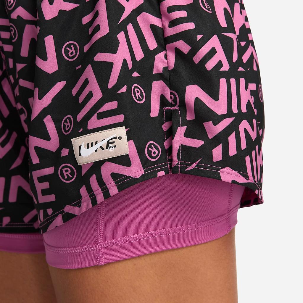 Nike Dri-FIT One Women&#039;s Mid-Rise 3&quot; 2-in-1 Printed Shorts DX0090-665