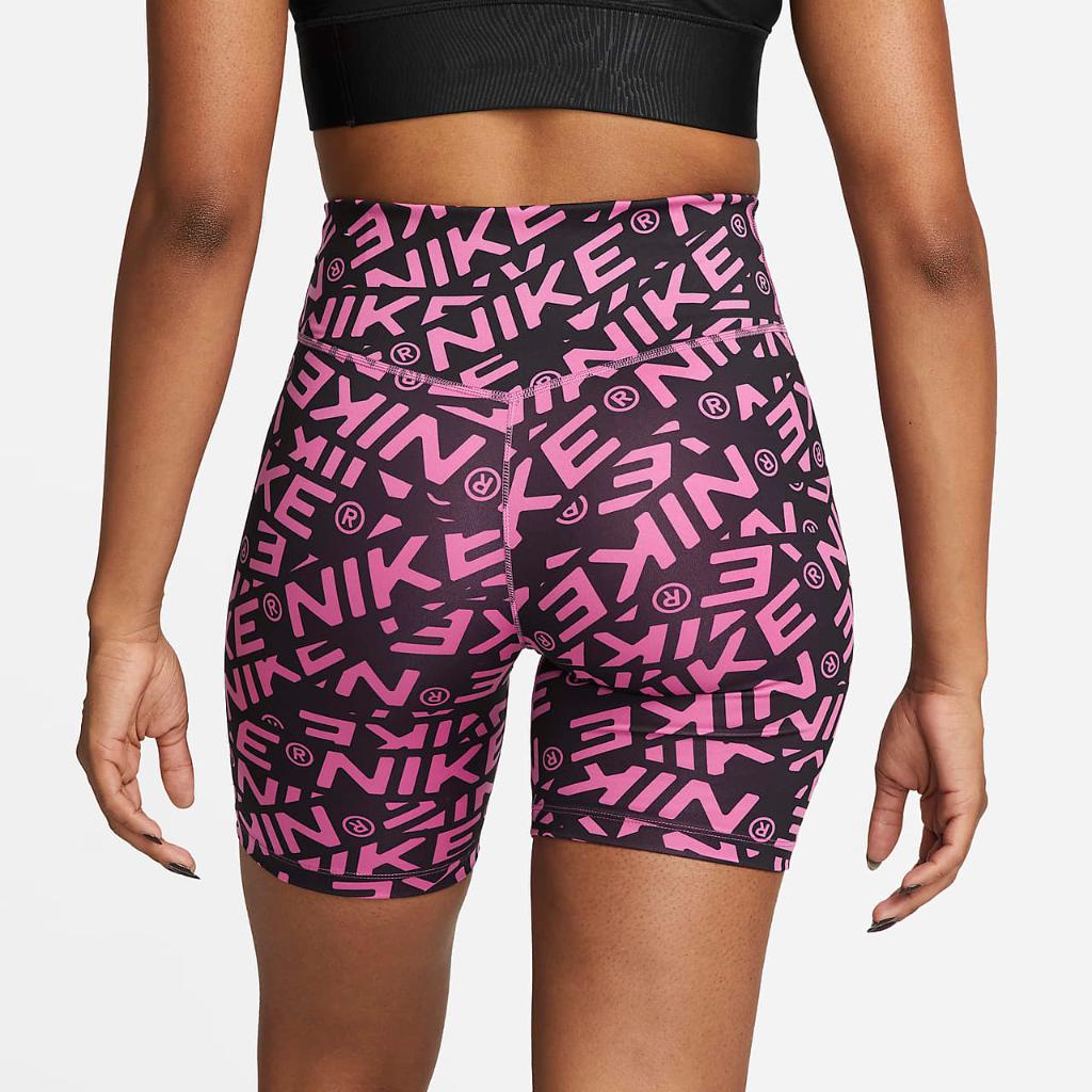 Nike One Women&#039;s Mid-Rise 7&quot; Printed Biker Shorts DX0092-665