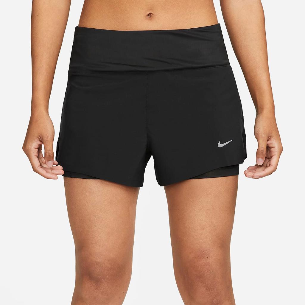Nike Dri-FIT Swift Women&#039;s Mid-Rise 3&quot; 2-in-1 Running Shorts with Pockets DX1029-010