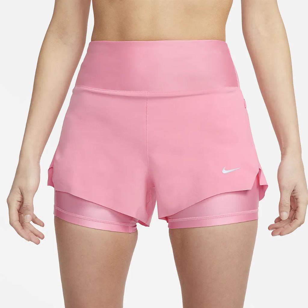 Nike Dri-FIT Swift Women&#039;s Mid-Rise 3&quot; 2-in-1 Running Shorts with Pockets DX1029-611