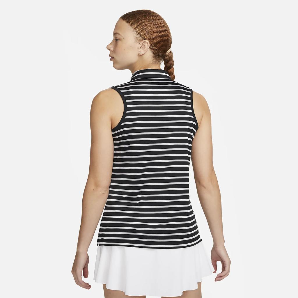Nike Dri-FIT Victory Women&#039;s Striped Sleeveless Golf Polo DX1507-010