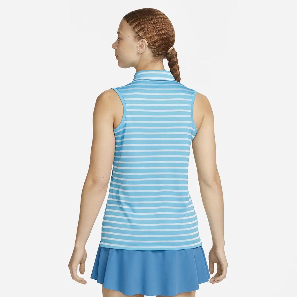 Nike Dri-FIT Victory Women&#039;s Striped Sleeveless Golf Polo DX1507-416