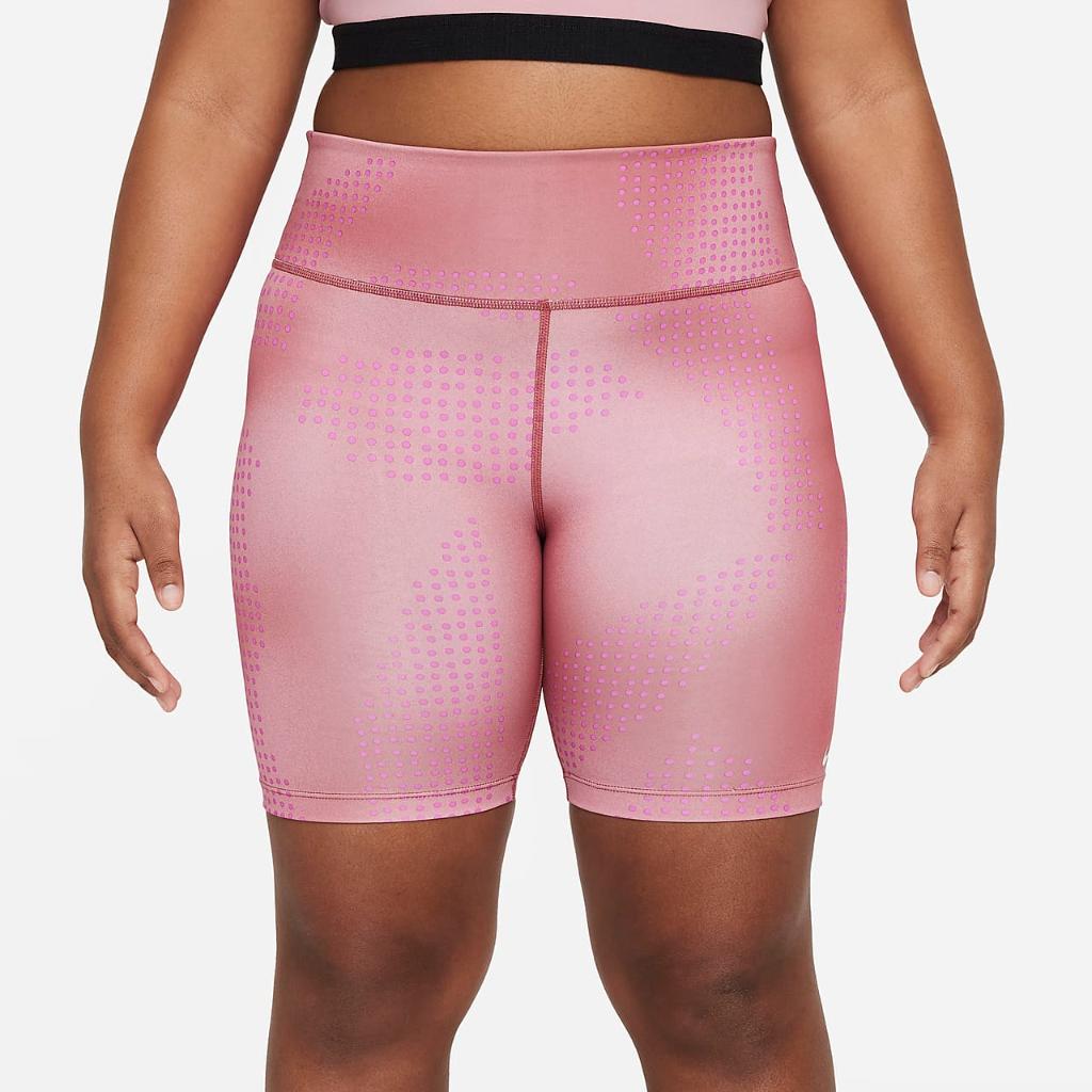 Nike Dri-FIT One Big Kids&#039; (Girls&#039;) Biker Shorts (Extended Size) DX1954-691