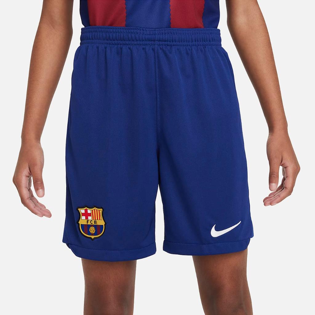 FC Barcelona 2023/24 Stadium Home Big Kids&#039; Nike Dri-FIT Soccer Shorts DX2783-455