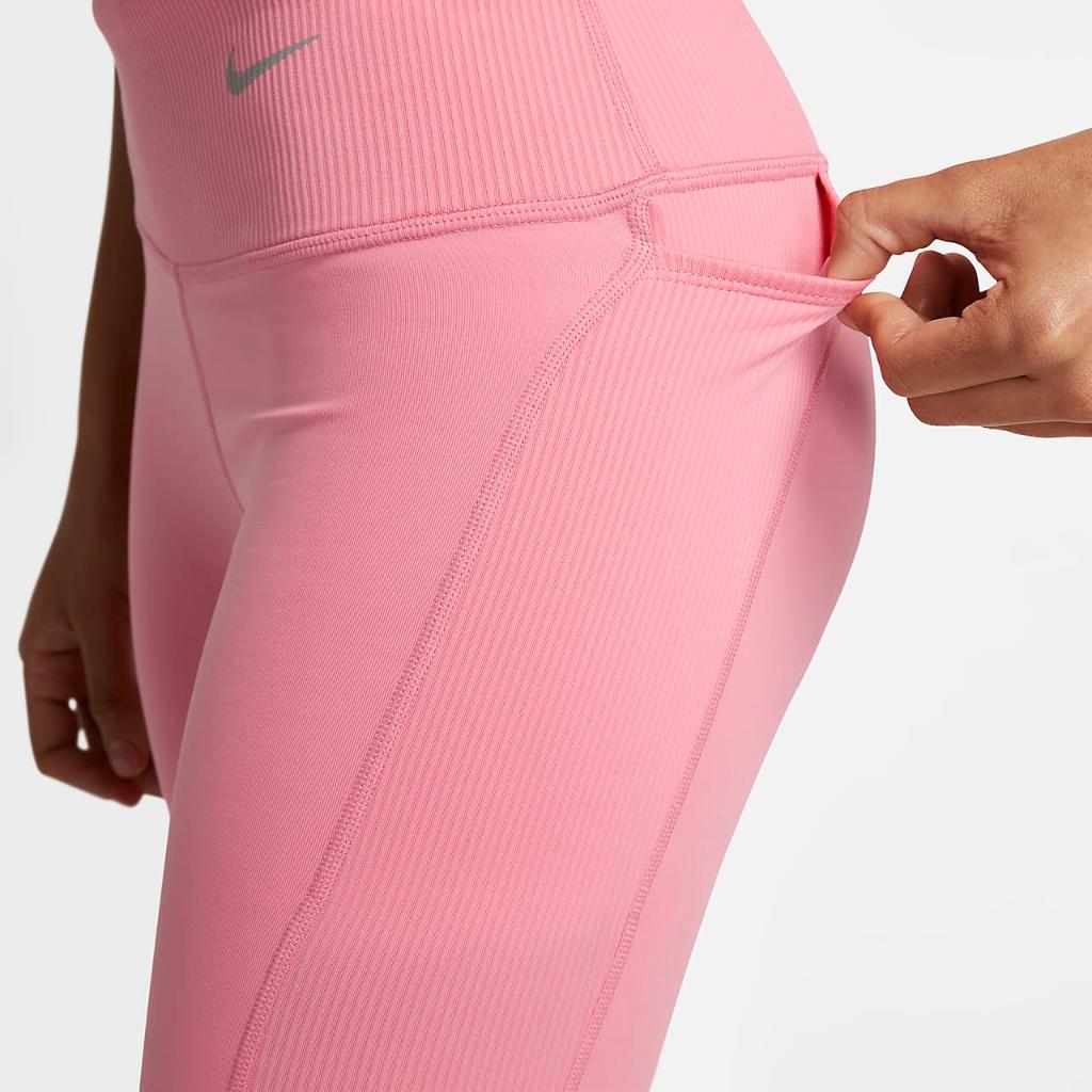 Nike Women&#039;s Tight Mid-Rise Ribbed-Panel Running Shorts with Pockets DX2951-611