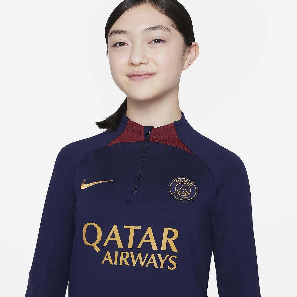 Paris Saint-Germain Strike Big Kids&#039; Nike Dri-FIT Knit Soccer Drill Top DX3154-499