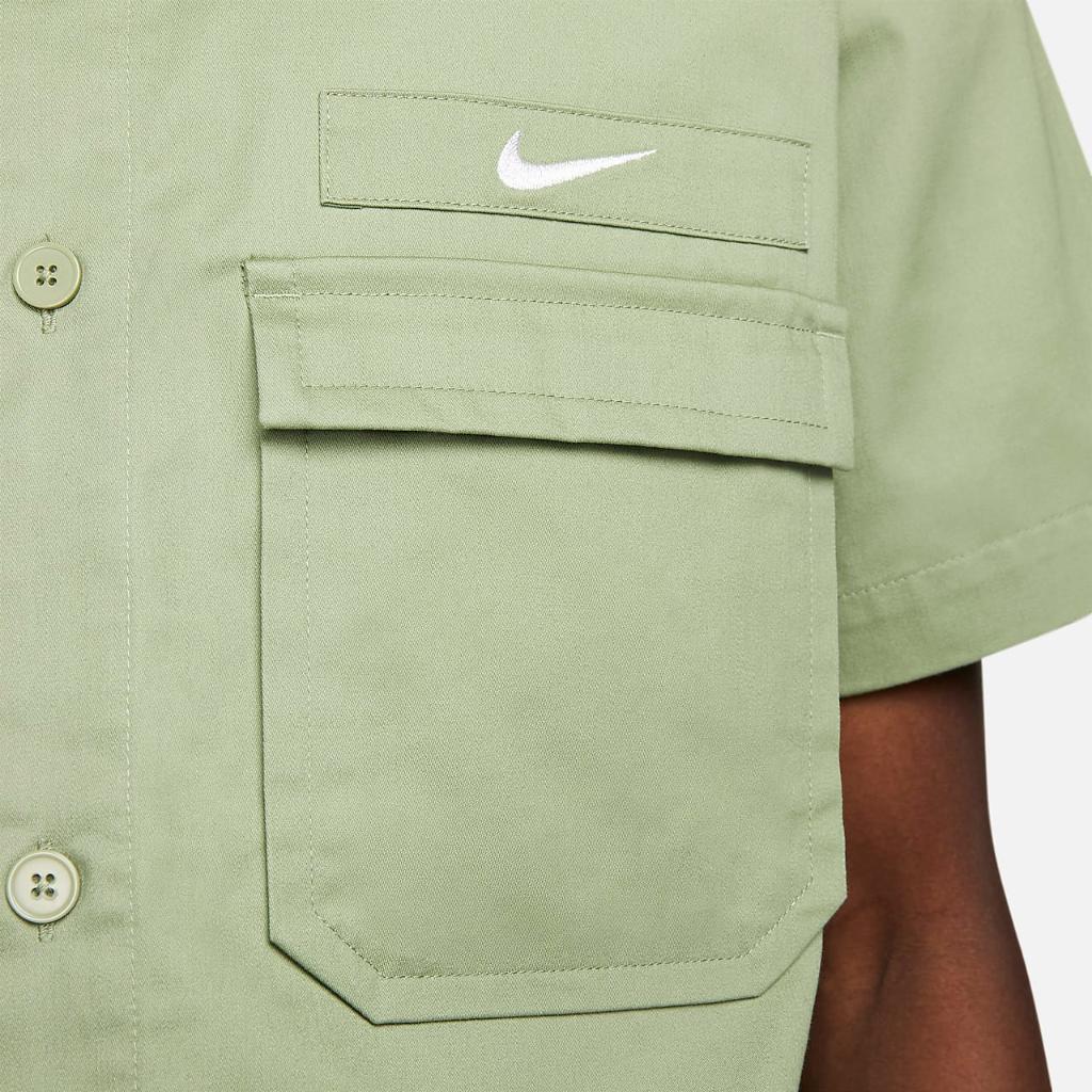 Nike Life Men&#039;s Woven Military Short-Sleeve Button-Down Shirt DX3340-386