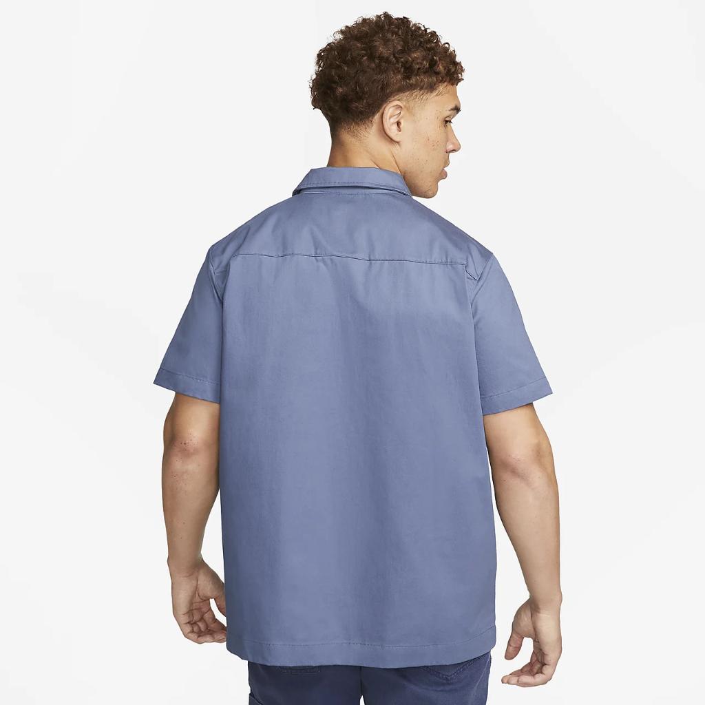 Nike Life Men&#039;s Woven Military Short-Sleeve Button-Down Shirt DX3340-491