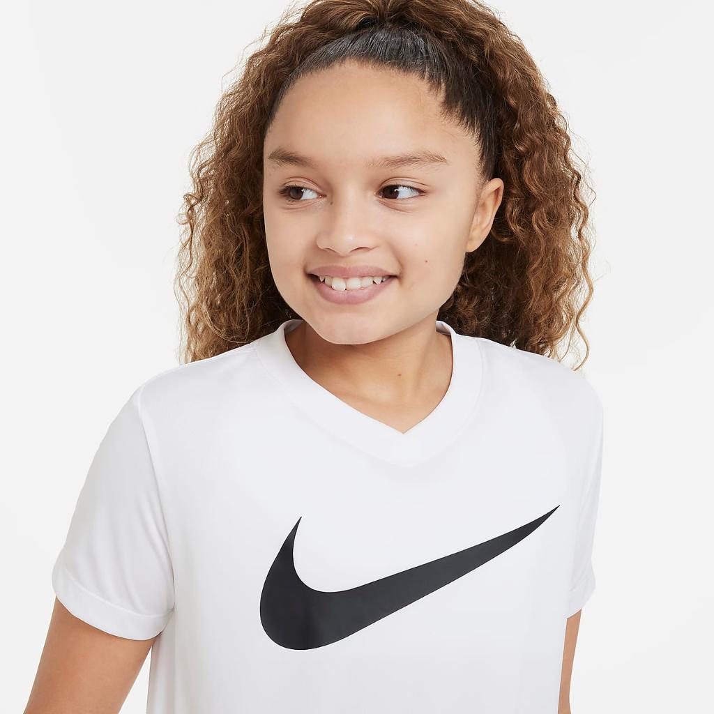 Nike Dri-FIT Legend Big Kids&#039; (Girls&#039;) V-Neck Training T-Shirt DX3430-100