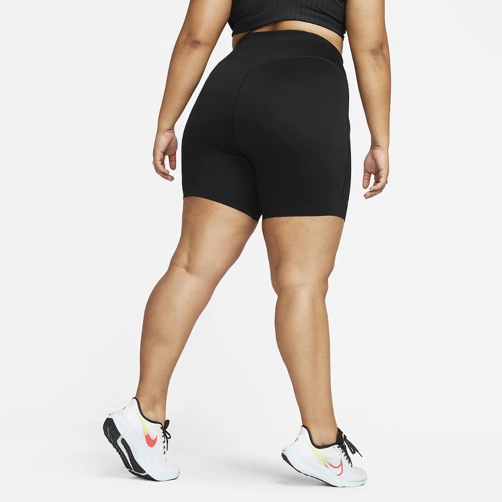 Nike Go Women&#039;s Firm-Support High-Waisted 8&quot; Biker Shorts with Pockets (Plus Size) DX3512-010