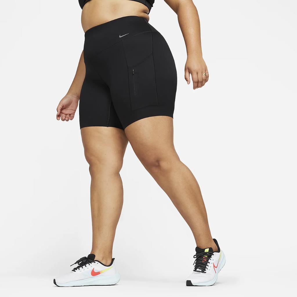 Nike Go Women&#039;s Firm-Support High-Waisted 8&quot; Biker Shorts with Pockets (Plus Size) DX3512-010