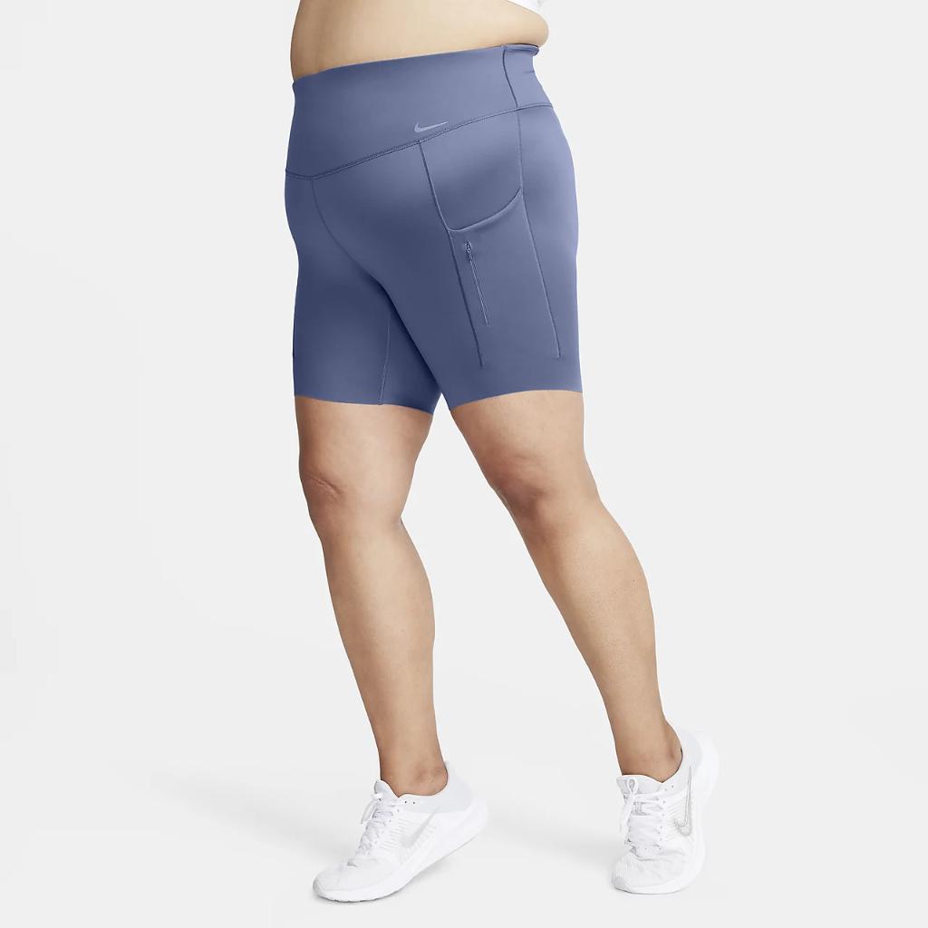 Nike Go Women&#039;s Firm-Support High-Waisted 8&quot; Biker Shorts with Pockets (Plus Size) DX3512-491