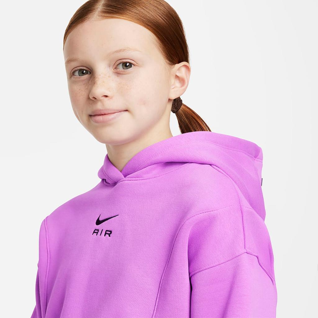 Nike Air Big Kids&#039; (Girls&#039;) French Terry Cropped Hoodie DX5008-532