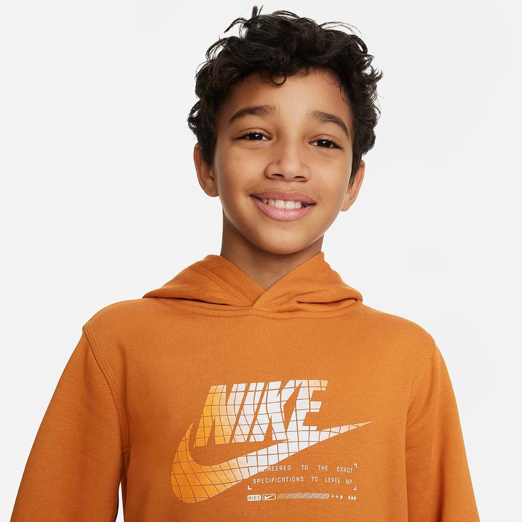 Nike Sportswear Club Fleece Big Kids&#039; Graphic Pullover Hoodie DX5117-815