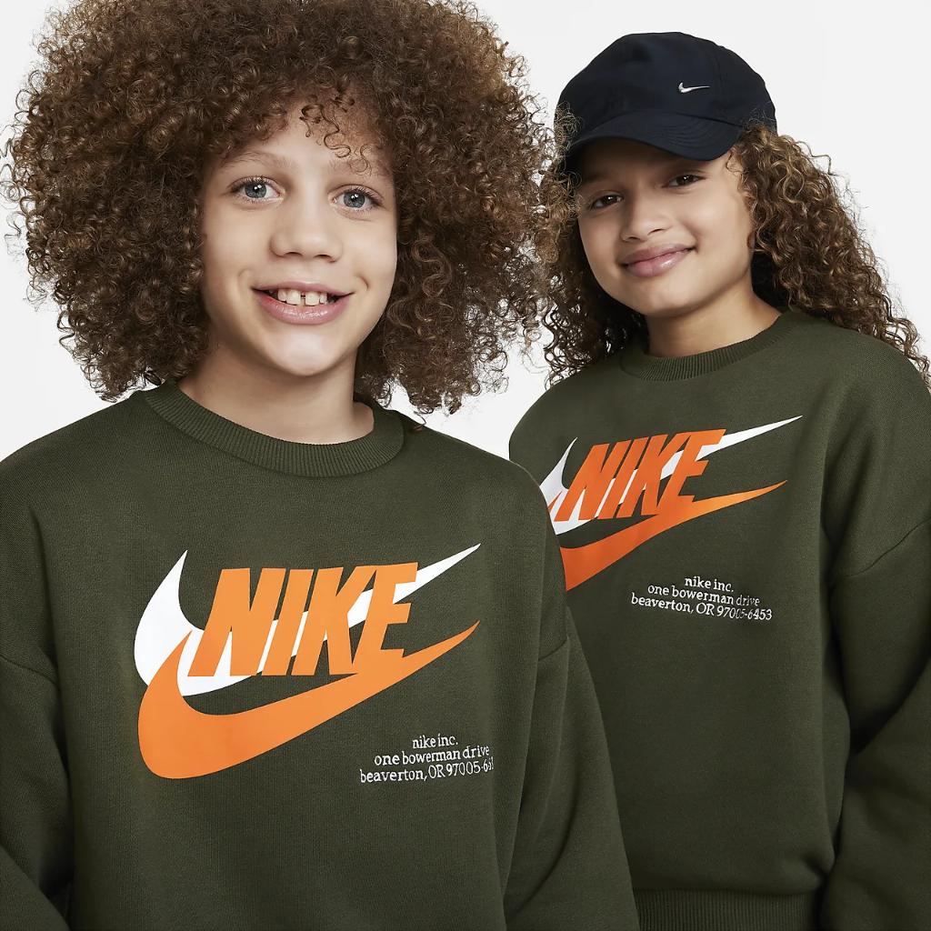 Nike Sportswear Icon Fleece Big Kids&#039; Oversized Sweatshirt DX5140-325