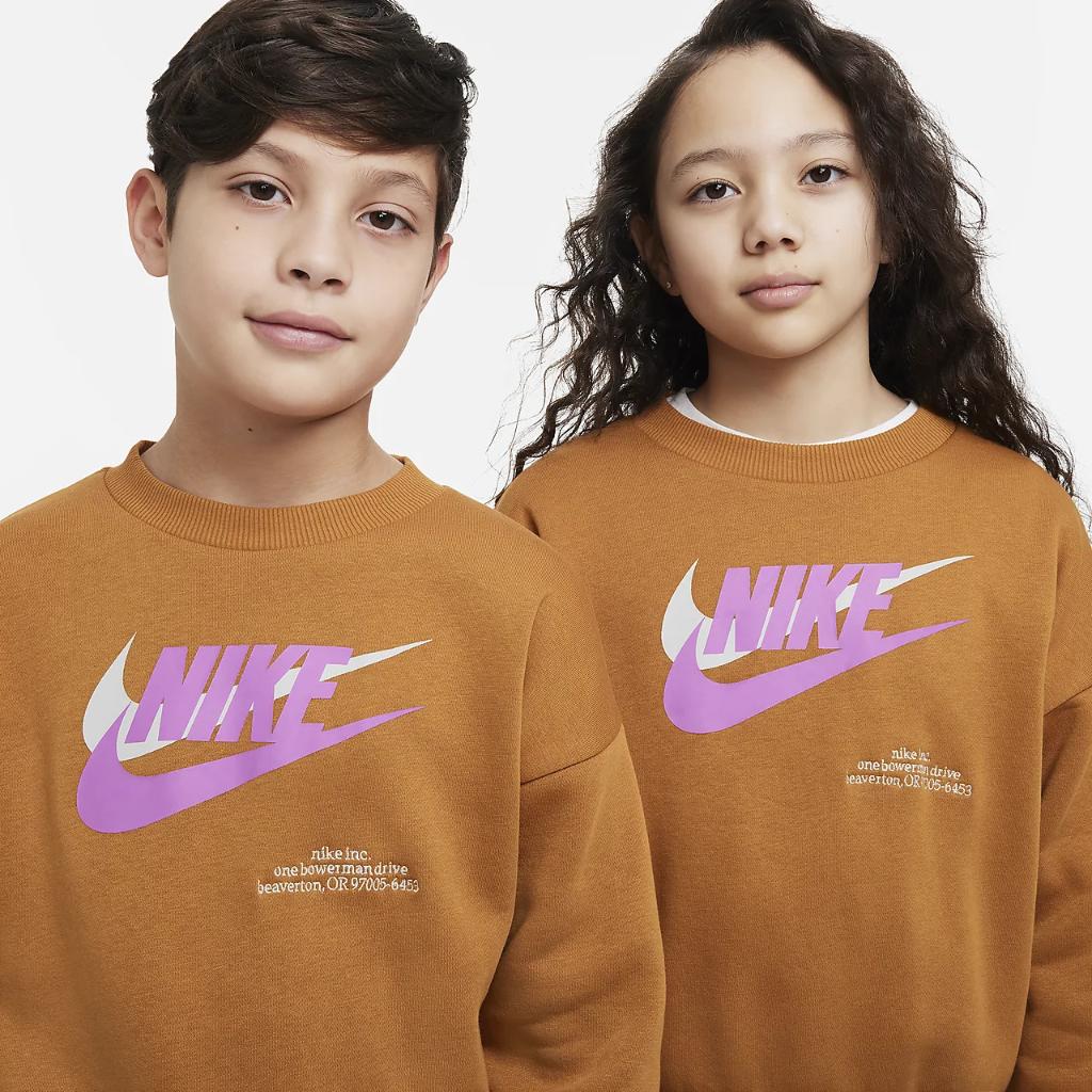 Nike Sportswear Icon Fleece Big Kids&#039; Oversized Sweatshirt DX5140-754