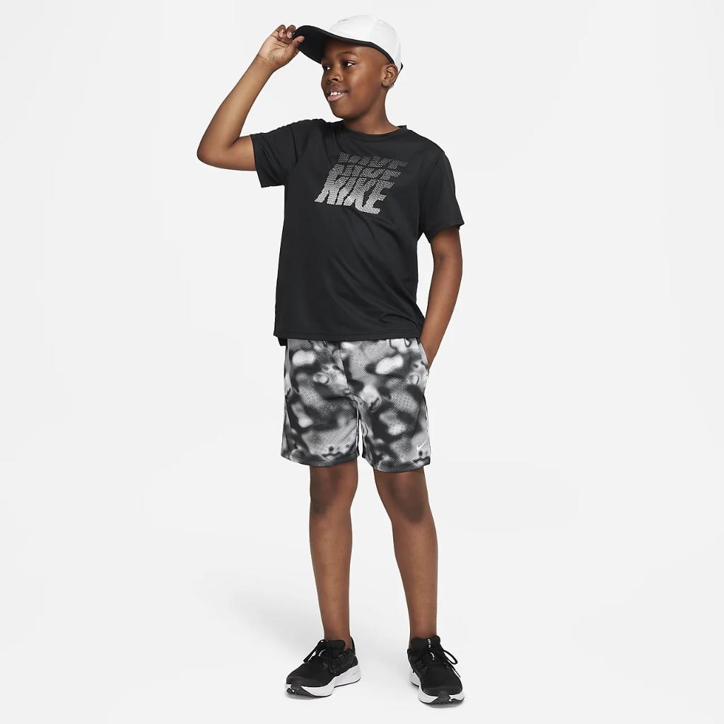 Nike Dri-FIT Multi+ Big Kids&#039; (Boys&#039;) Printed Training Shorts (Extended Size) DX5354-010