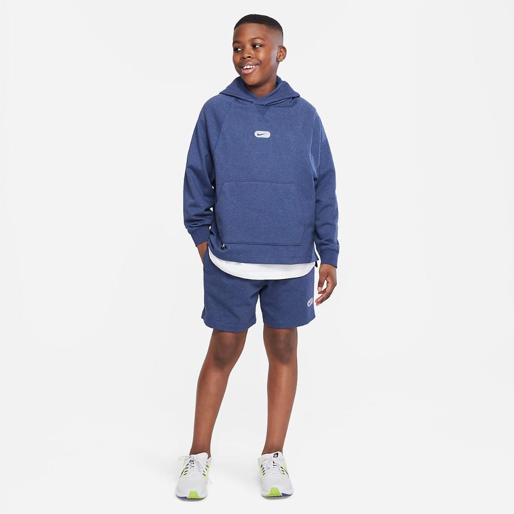 Nike Dri-FIT Athletics Big Kids&#039; (Boys&#039;) Fleece Training Hoodie (Extended Size) DX5375-410