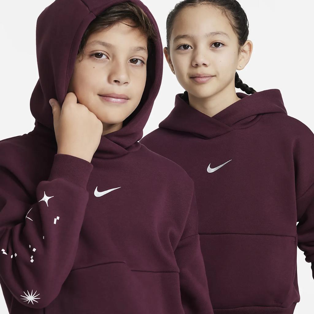 Nike Icon Fleece Big Kids&#039; Oversized Pullover Basketball Hoodie DX5519-681