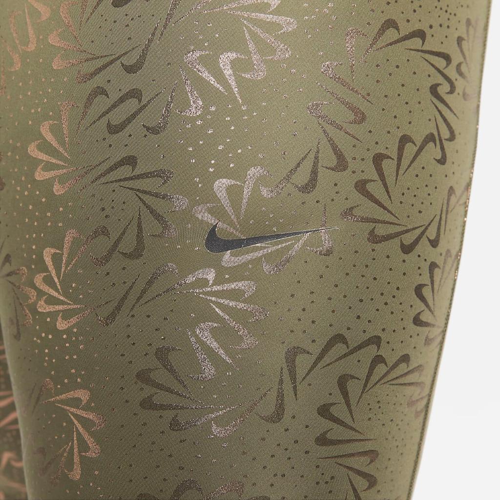 Nike Pro Women&#039;s Mid-Rise Allover Print Leggings (Plus Size) DX6356-222