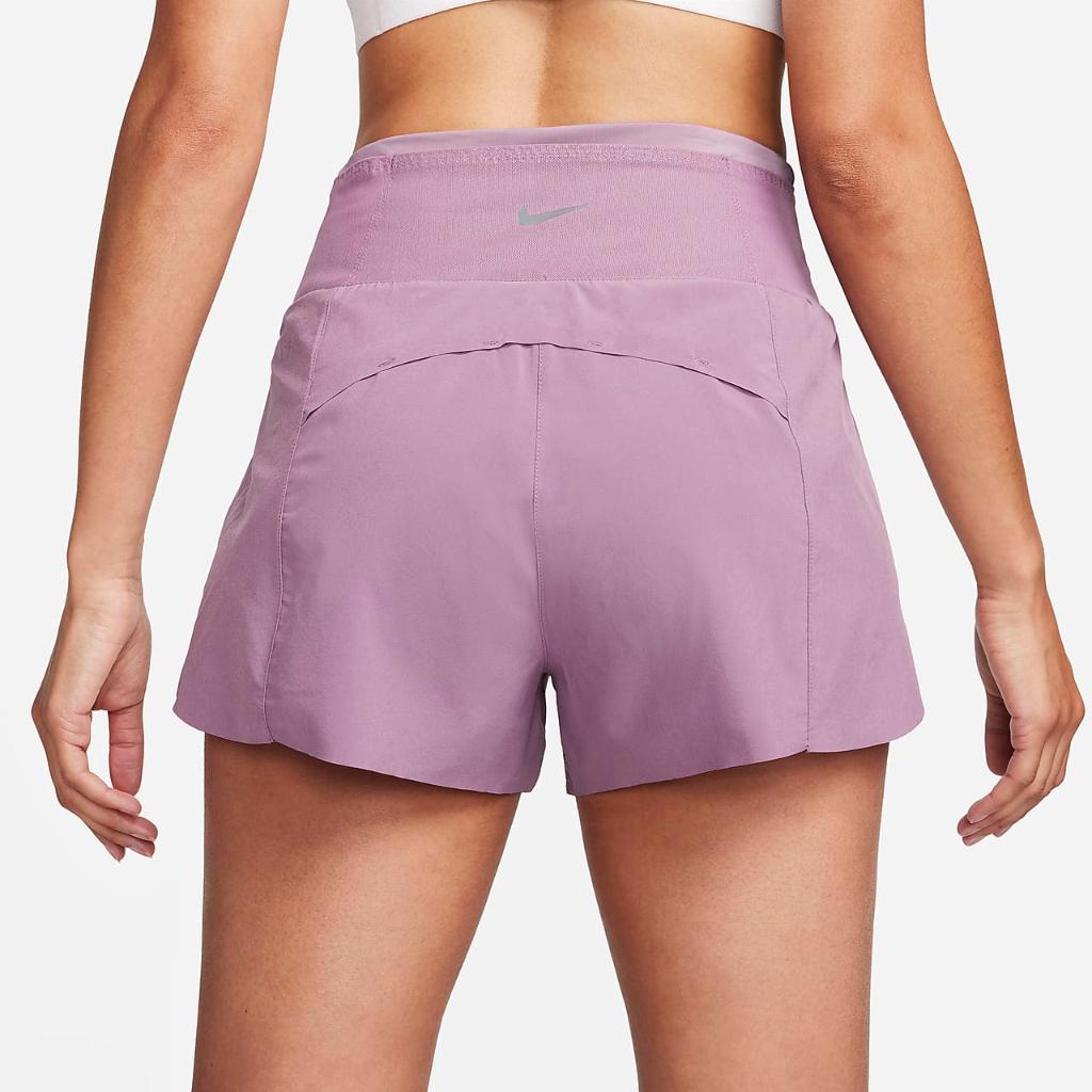 Nike Dri-FIT Swift Women&#039;s High-Waisted 3&quot; Brief-Lined Running Shorts DX6644-536