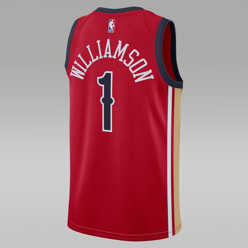 Zion Williamson New Orleans Pelicans 2023/24 Statement Edition Jordan Dri-FIT NBA Swingman Jersey DX8655-657