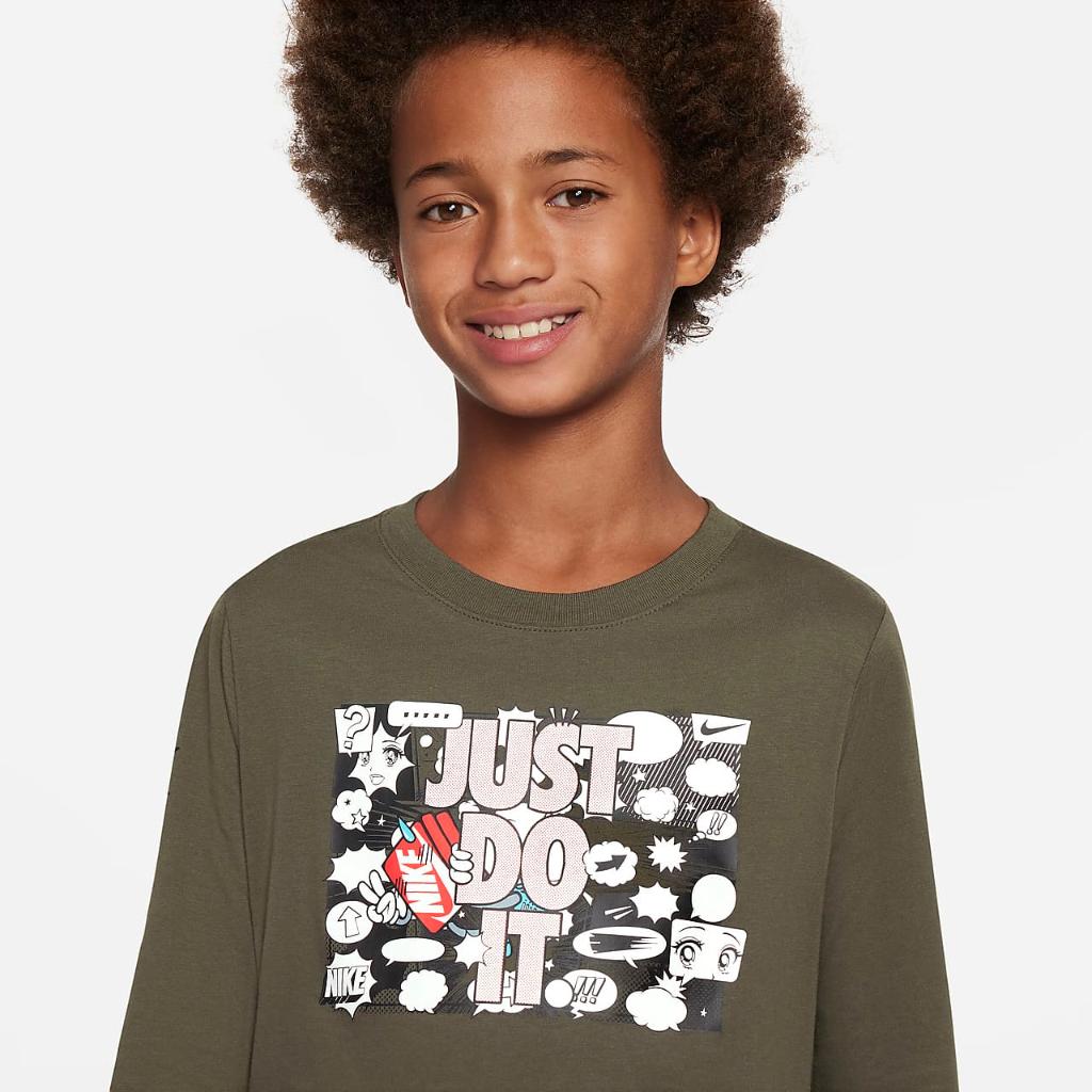 Nike Sportswear Big Kids&#039; Long-Sleeve T-Shirt DX9532-325