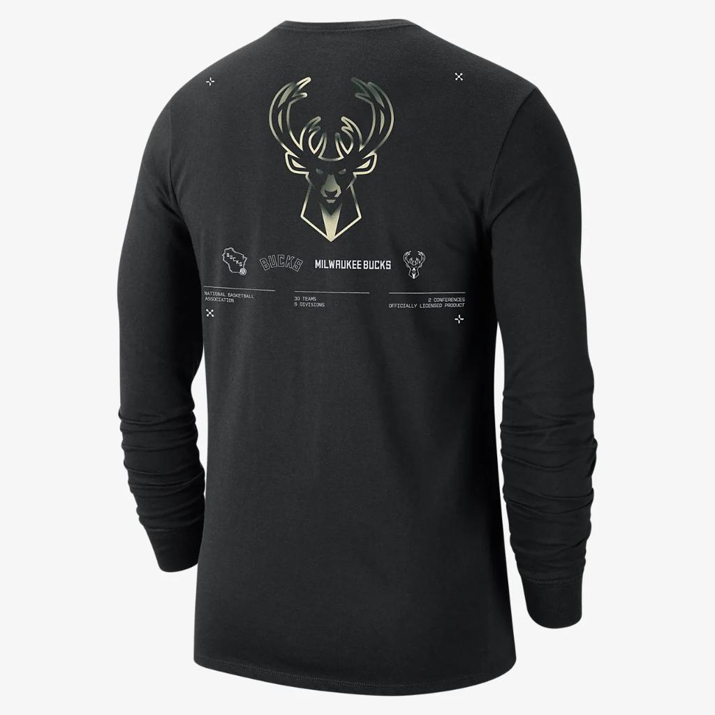Milwaukee Bucks Men&#039;s Nike NBA Long-Sleeve T-Shirt DZ0354-010