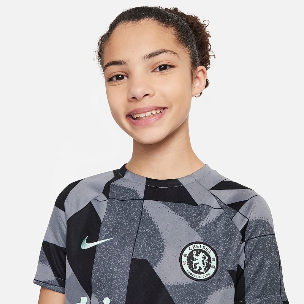 Chelsea FC Academy Pro Third Big Kids&#039; Nike Dri-FIT Soccer Pre-Match Short-Sleeve Top DZ1351-066